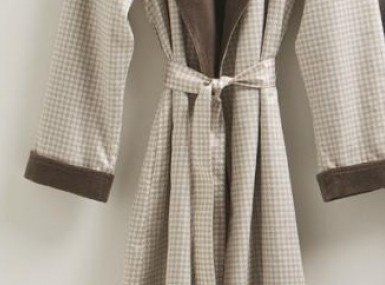 Vorschaubild fischbacher bademantel pied-de-poule beige gr