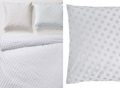 Christian Fischbacher Bettwäsche POLKA VERSO Jacquard Hellgrau