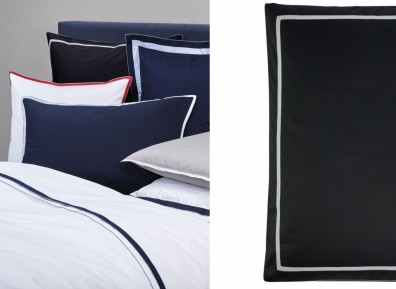 Christian Fischbacher Bettwäsche Precision Satin schwarz hellgrau