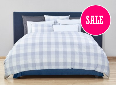 Christian Fischbacher Bettwäsche Quadrato Renforcé blau