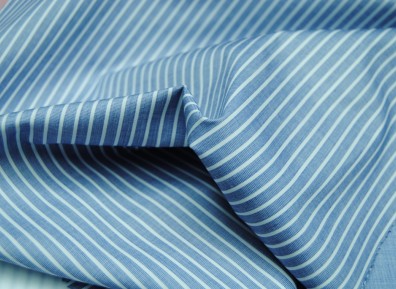 Christian Fischbacher Bettwäsche Streifen Fil a Fil blau   weiß