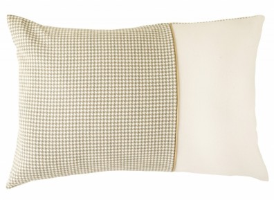 Christian Fischbacher Pied de Poule Dekokissen Bezug ocker natur