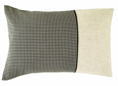 Christian Fischbacher Pied de Poule Dekokissen Bezug schwarz natur