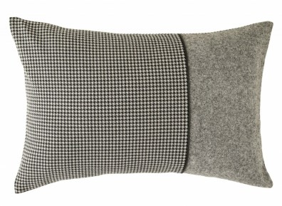Christian Fischbacher Pied de Poule Dekokissen Bezug schwarz grau
