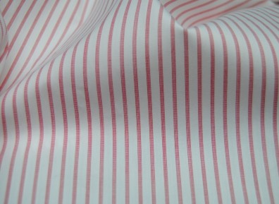 Christian Fischbacher Spannbettlaken Streifen Fil a Fil Weiß Rot